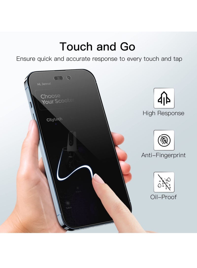 جي تيك واقي شاشة للتغطية الكاملة للخصوصية لهاتف iPhone 14 Pro مقاس 6.1 بوصة مضاد للتجسس من الزجاج المقوى من الحافة إلى الحافة - Image 5