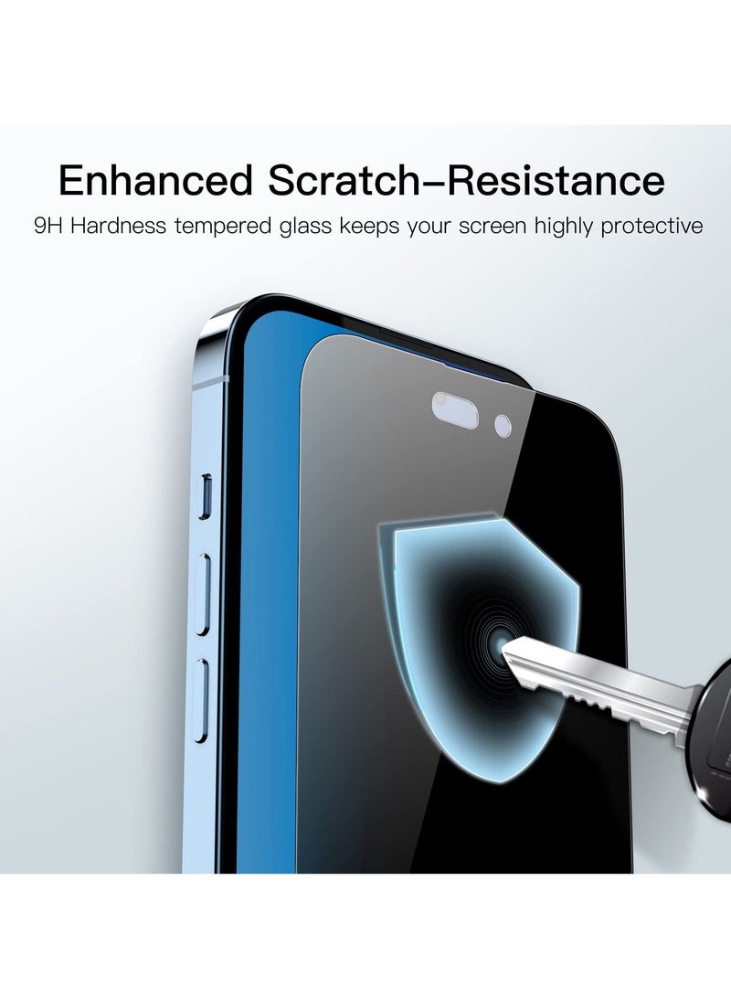 جي تيك واقي شاشة للتغطية الكاملة للخصوصية لهاتف iPhone 14 Pro مقاس 6.1 بوصة مضاد للتجسس من الزجاج المقوى من الحافة إلى الحافة - Image 4