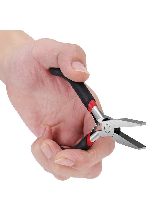 FENGWANGLI - Flat Nose Pliers For Jewelry Making Mini Wire Cutters For Bending Straightening Ring Opening 5 Inch Black - Image 1