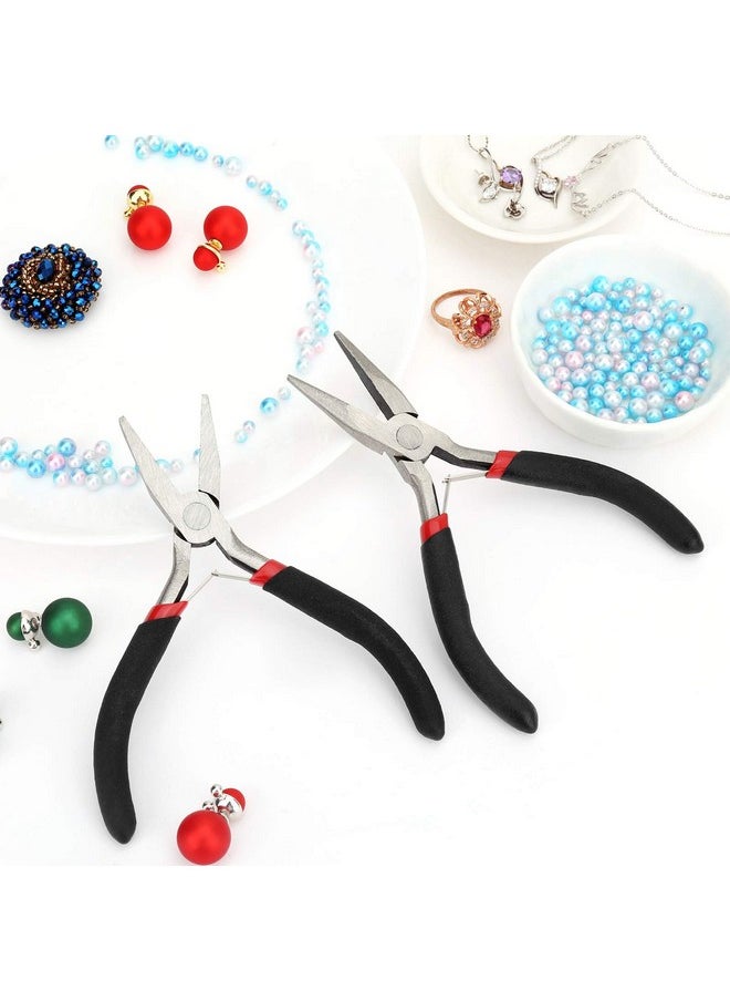 FENGWANGLI - Flat Nose Pliers For Jewelry Making Mini Wire Cutters For Bending Straightening Ring Opening 5 Inch Black - Image 1