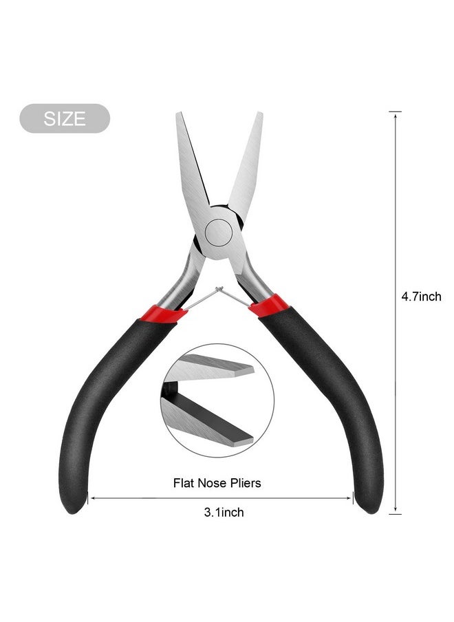 FENGWANGLI - Flat Nose Pliers For Jewelry Making Mini Wire Cutters For Bending Straightening Ring Opening 5 Inch Black - Image 1