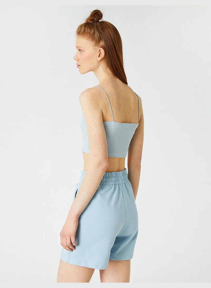 كوتون Strappy Crop Top