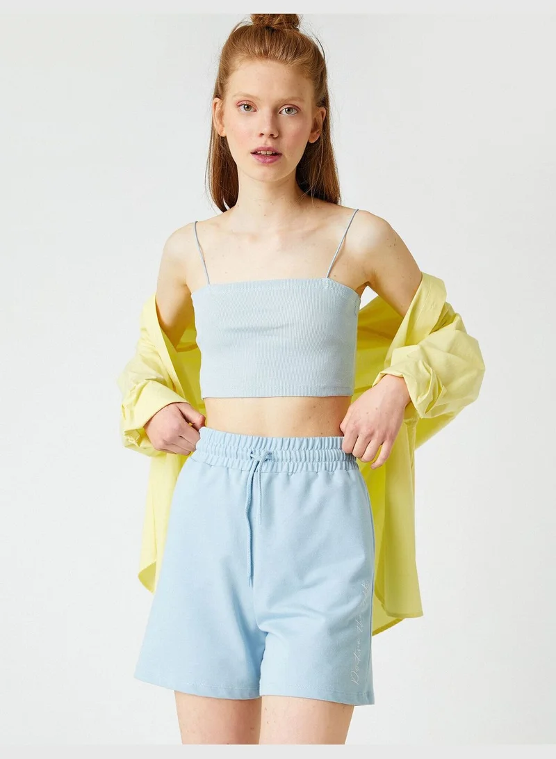 كوتون Strappy Crop Top