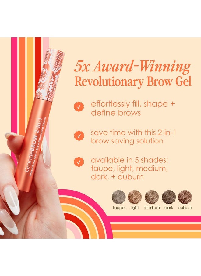 Grande Cosmetics - Grande Cosmetics GrandeBROW 2-in-1 Tinted Brow Gel + Brow Enhancing Serum, Medium - Image 1