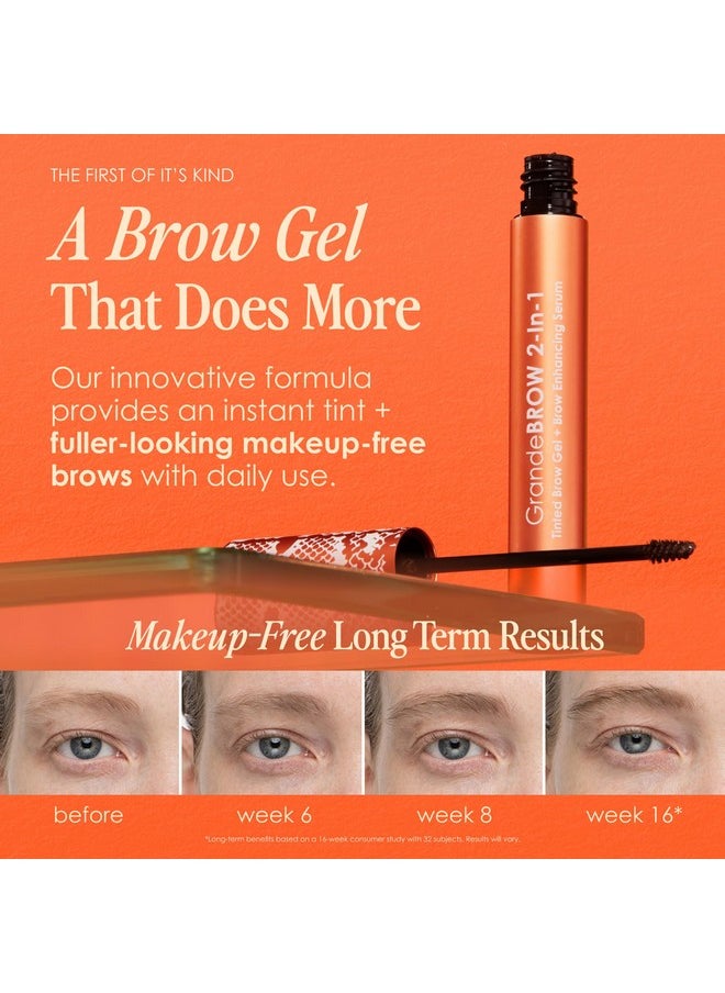 Grande Cosmetics - Grande Cosmetics GrandeBROW 2-in-1 Tinted Brow Gel + Brow Enhancing Serum, Medium - Image 1