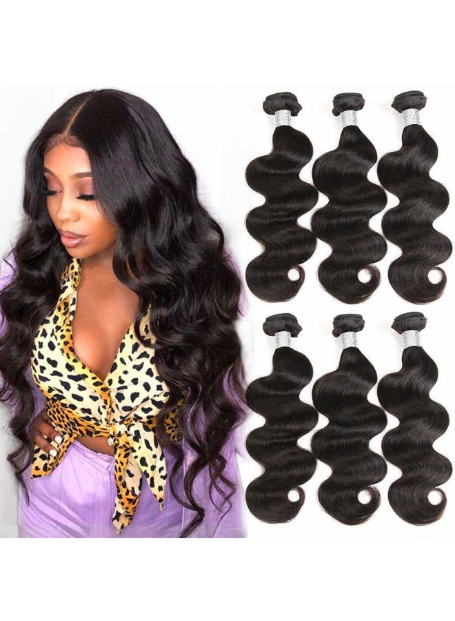 Wingirl Brazilian Human Hair Bundles 20 22 24Inch 12A Body Wave Bundles Human Hair 100% Unprocessed Brazilian Virgin Hair Weave Bundles Human Hair Natural Black Color - Image 1