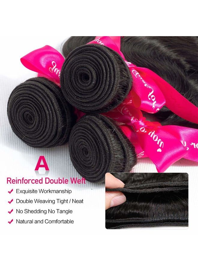 Wingirl Brazilian Human Hair Bundles 20 22 24Inch 12A Body Wave Bundles Human Hair 100% Unprocessed Brazilian Virgin Hair Weave Bundles Human Hair Natural Black Color - Image 4