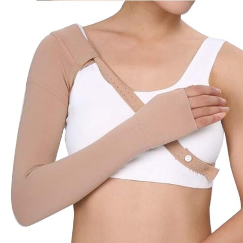 EZYFIT Medical Compression Arm Sleeves with Shoulder Strap and Support for Lymphedema | Graduated Compression - 20-30 mm/Hg | Post Mastectomy Sleeve for Lymphedema (RIGHT HAND, LARGE) - Image 1