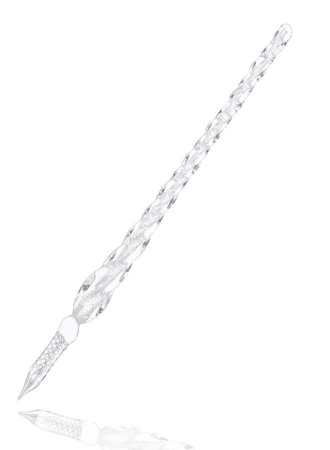 Molshine Handmade Glass Dip Pen Crystal Calligraphy Pen Signature Dipped Pen for Artist Women Men Teens,Writing Drawing Decoration Gifts (Silvery) - Image 1