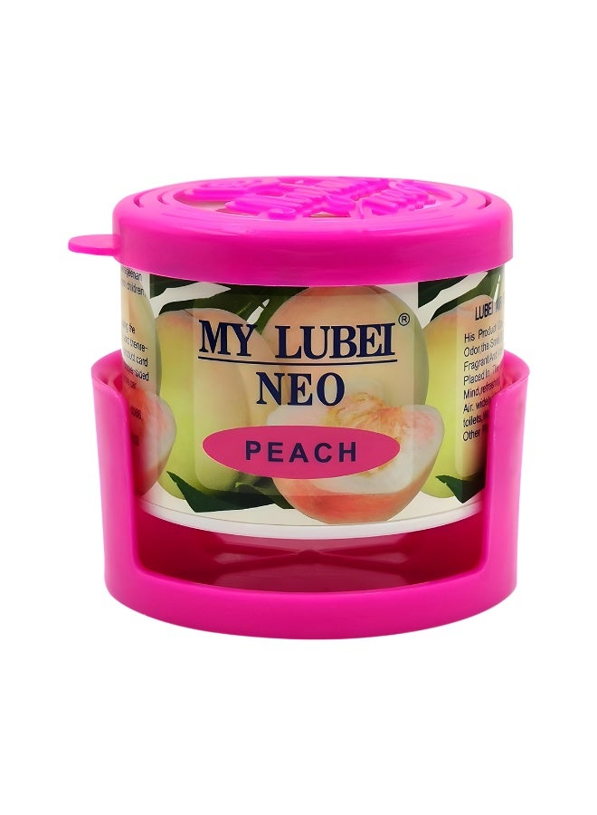 MY LUBEI NEO Peach Gel Air Freshener 90g, No Gas Air Freshening Can for Car Home and Office, Long Lasting Mild Fruit Aroma, Dashboard Cup Holder Placement, Suitable for Bedroom Living Spaces - Image 2