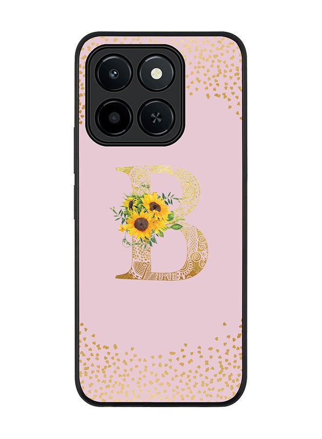 Stylizedd For Honor X6c Case,Slim fit Camera Protection, Shockproof Thin Phone cover  - Custom Floral Monogram - B  (Pink )