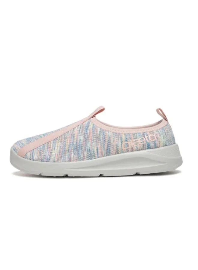 PLAETO Womens Pink Multi-Color Knit Slip-On Sneakers