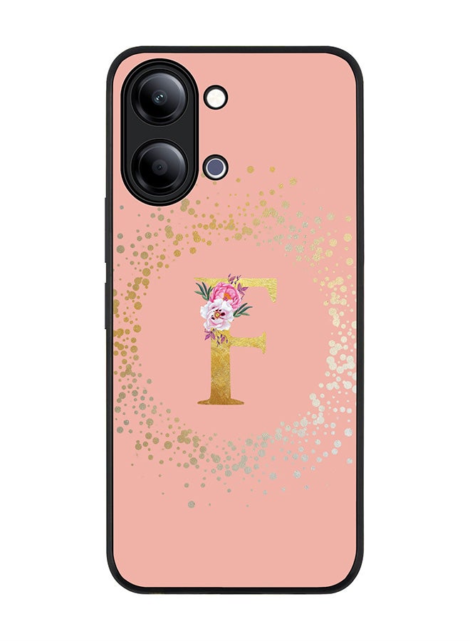 Stylizedd For vivo Y05 4G / Y6t 5G Case,Slim fit Camera Protection, Shockproof Thin Phone cover  - Custom Monogram Floral - F  (Rose Pink ) - Image 1