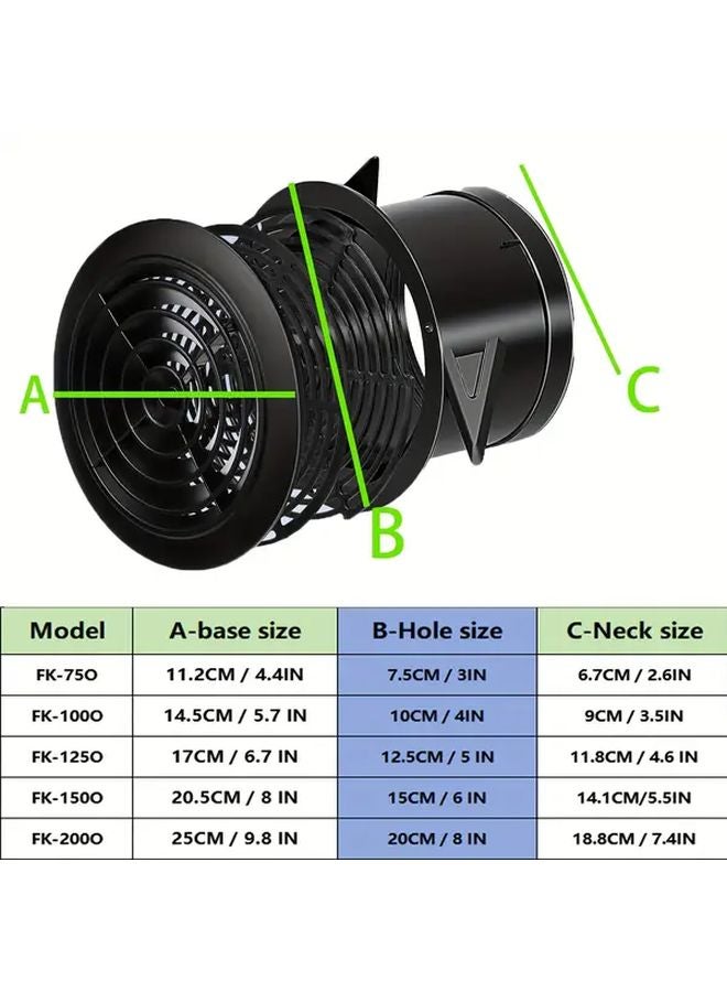 5 Inch Black Adjustable Ceiling Vent Cover with Louvers for Kitchen Bathroom Living Room - Image 4