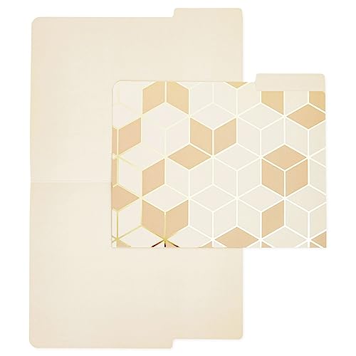 Paper Junkie مجموعة 12 من مجلدات الملفات الزخرفية الملونة بتصميم هندسي وورق ذهبي من بيبر جانكي، بحجم رسالة (9.5x11.5 بوصة) - مجلدات ملفات بقطع 1/3 للمكتب - مستلزمات مكتبية جمالية - Image 3