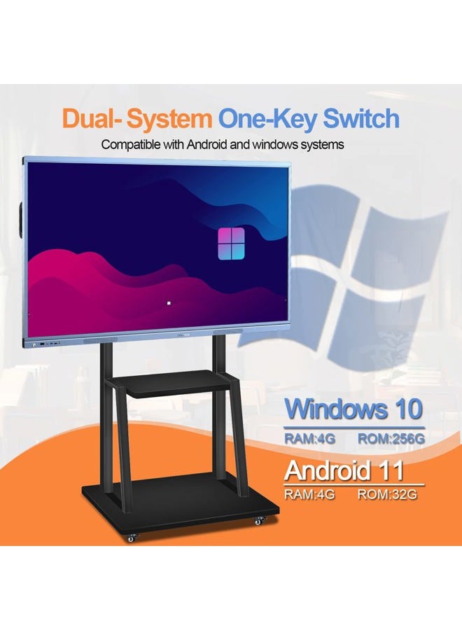 JYXOIHUB Smart Board Collaboration Hub, 55 Inch 4K UHD Digital Electronic Whiteboard Built in Dual OS for Classroom and Business, Touch Screen Interactive Smart Whiteboard (Board + Stand) - Image 4