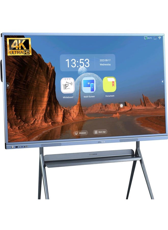 JYXOIHUB Smart Board Collaboration Hub, 55 Inch 4K UHD Digital Electronic Whiteboard Built in Dual OS for Classroom and Business, Touch Screen Interactive Smart Whiteboard (Board + Stand) - Image 1