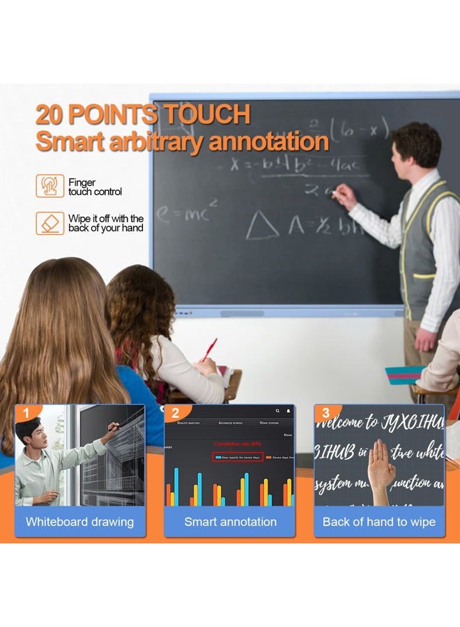 JYXOIHUB Smart Board Collaboration Hub, 55 Inch 4K UHD Digital Electronic Whiteboard Built in Dual OS for Classroom and Business, Touch Screen Interactive Smart Whiteboard (Board + Stand) - Image 3