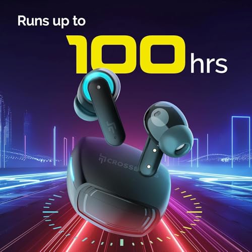 CrossBeats Fury Max Gaming TWS سماعات أذن داخلية لاسلكية | 100hr وقت تشغيل سماعات بلوتوث مع أضواء RGB | BT v5.4 | 30ms زمن استجابة منخفض | صوت محيطي 360° | صوت ثلاثي الأبعاد | 6 ميكروفونات AI ENC سماعات - Image 5