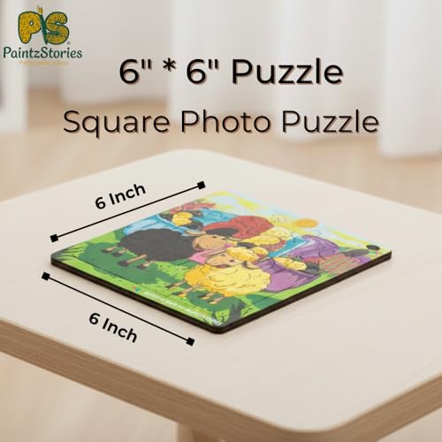 PAINTZSTORIES Rhymes & Stories Artistic Wooden Toy | Global Artists & Cultural Puzzles | Set of 4 Jigsaw Puzzles | 3+ Years | Educational Puzzle for Kids | Wooden Animal Puzzle | Size: 6x6 Inch - Image 3