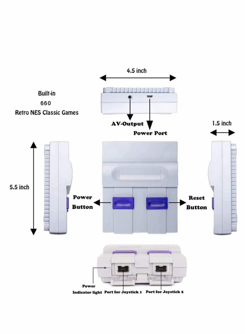 Retro Game Console,Classic Mini Retro Game System Built-in 660 Retro Games, AV Output Plug  Play Video Games Console,Retro Toys Gift for Kids. UK Plug - Image 4