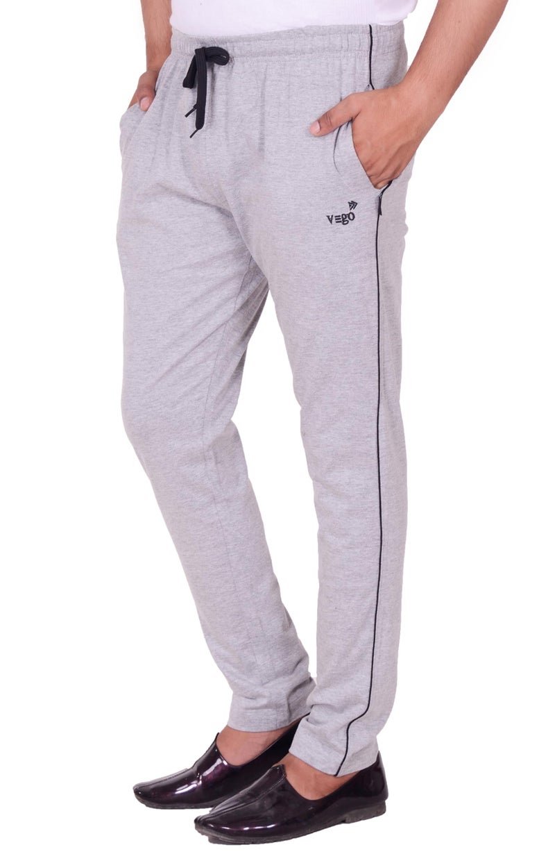 VEGO Men's Regular Fit Cotton Blend High Rise Trackpants (VEGO-111-GREY-XXL_Grey_2XL) - Image 3