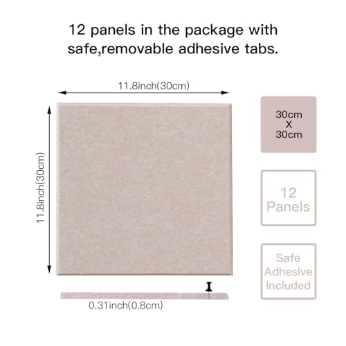 PANSDORE Large Cork Board Alternative, 11.8''x11.8'' 12 Pack Felt Bulletin Board with Safe Removable Adhesive Tabs, Connectable Felt Wall Tiles Bulletin Boards Cork Boards for Walls (Light Pink, 12 Panels) - Image 3