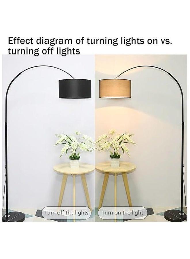 HOMESTAR Floor Lamp for LED Stand Vintage Arc Pole Light with Warm Remote Control Living Room Office Bedroom Marble Metal Black 12W  - Image 5