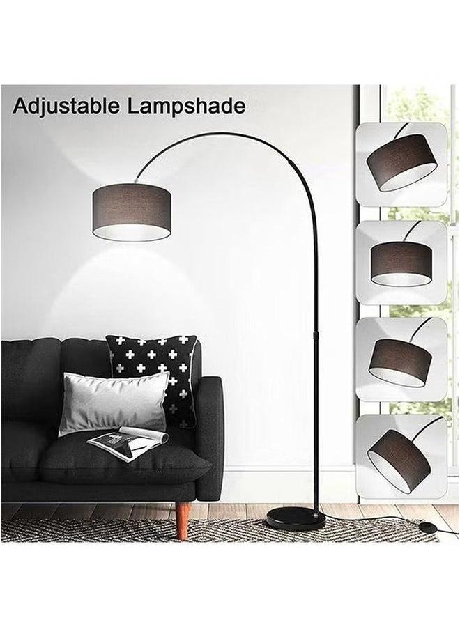 HOMESTAR Floor Lamp for LED Stand Vintage Arc Pole Light with Warm Remote Control Living Room Office Bedroom Marble Metal Black 12W  - Image 4