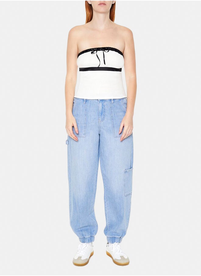 FOREVER 21 - Ribbon-Trim Bow Tube Top - Image 1
