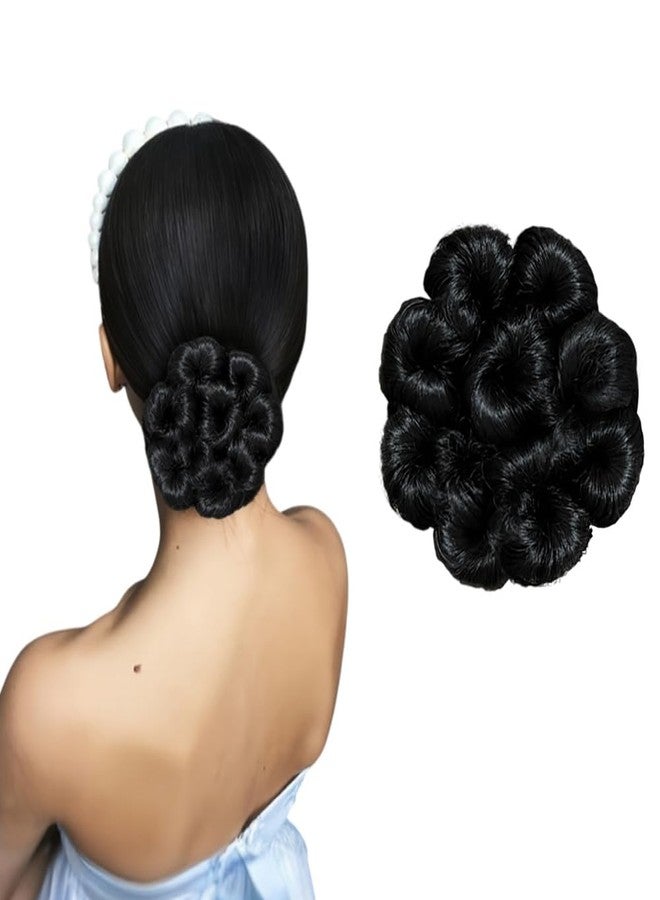 بلوشيا كعكة شعر جودا عصرية من بلوشيا للشعر الأسود الطبيعي مع رباط مطاطي مرن - Image 1