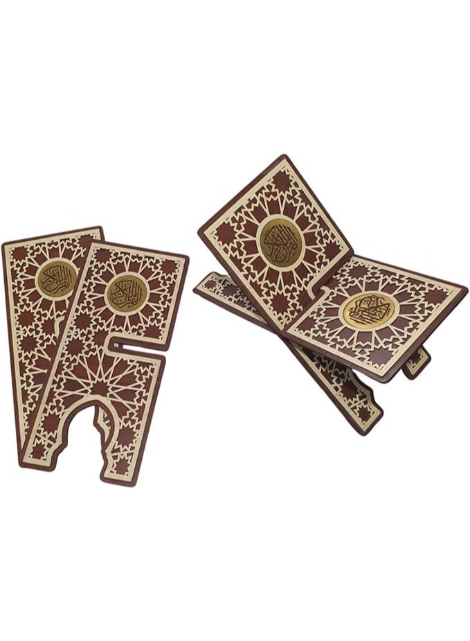 حامل مصحف خشبي أرضي قابل للطي ( لون بني ) - Image 2