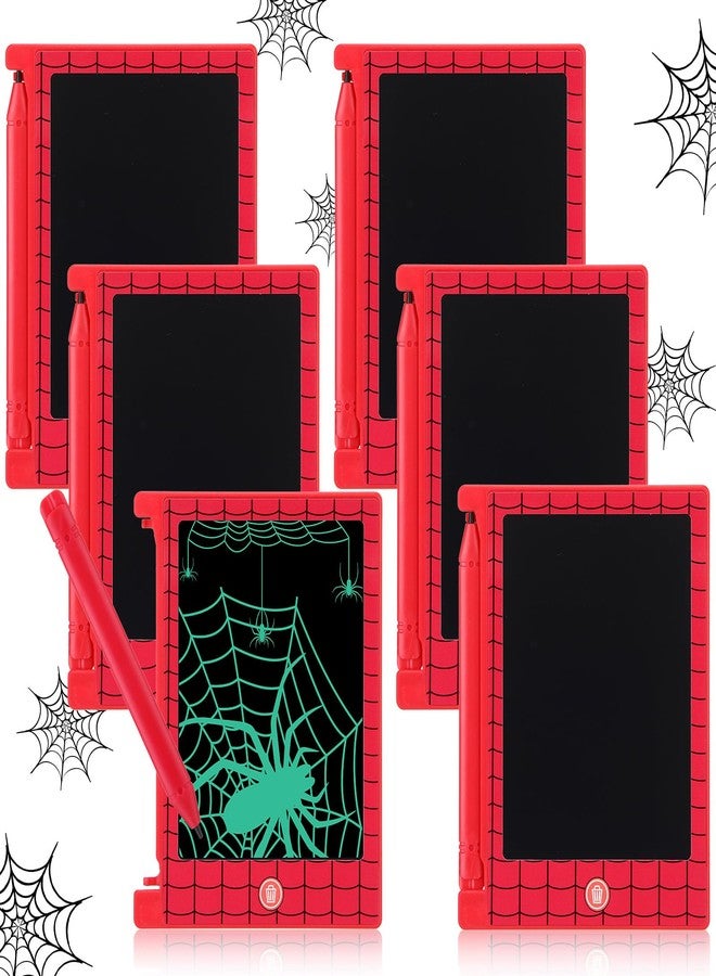 نيزيو مجموعة هدايا حفلات نيزيو على شكل شبكة عنكبوت (6 قطع)، لوحة كتابة LCD صغيرة للأطفال، لوحة رسم إلكترونية قابلة للمسح وإعادة الاستخدام بحجم 4.6 بوصة، مثالية لتزيين الحفلات ومستلزمات أعياد الميلاد. - Image 1