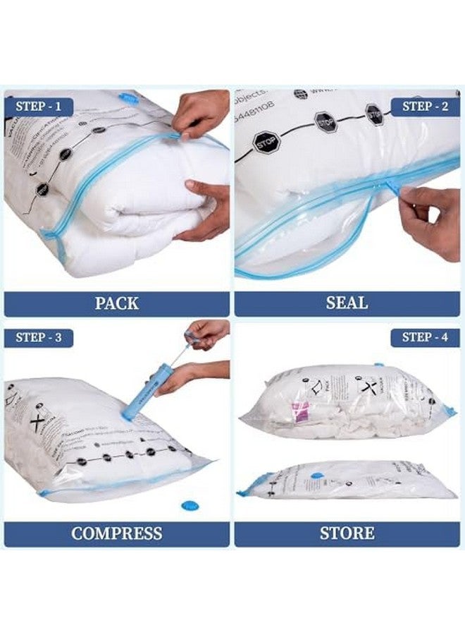 HomeStrap Homestrap Pack of 20 Vacuum Storage Bags with Pump (5XL, 5 Large,5 Medium,5 Small)| Airtight and Reusable Space Saver Double Ziplock Bags with Vacuum Pump|Creates 4X More Space for Clothes/Blankets - Image 5