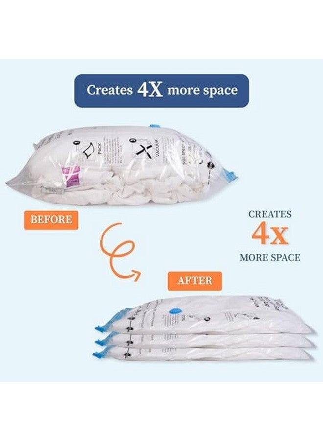HomeStrap Homestrap Pack of 20 Vacuum Storage Bags with Pump (5XL, 5 Large,5 Medium,5 Small)| Airtight and Reusable Space Saver Double Ziplock Bags with Vacuum Pump|Creates 4X More Space for Clothes/Blankets - Image 3