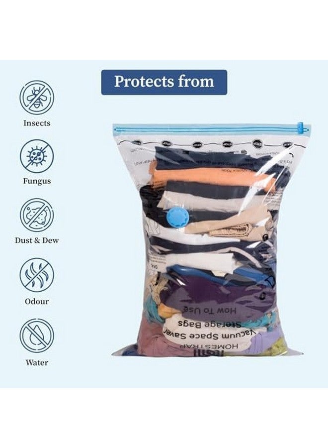 HomeStrap Homestrap Pack of 20 Vacuum Storage Bags with Pump (5XL, 5 Large,5 Medium,5 Small)| Airtight and Reusable Space Saver Double Ziplock Bags with Vacuum Pump|Creates 4X More Space for Clothes/Blankets - Image 4