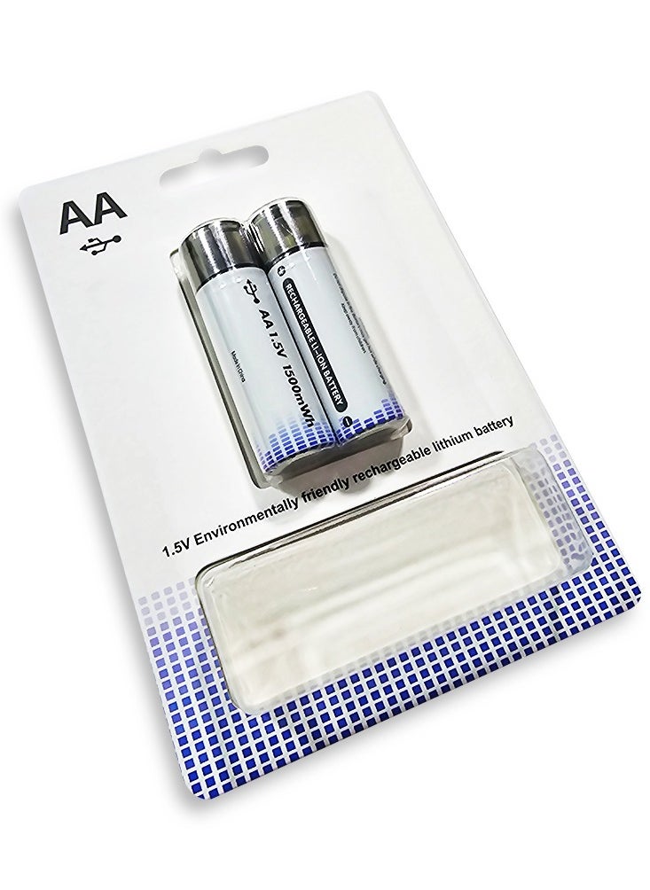 Generic - Lithium Rechargeable Battery Size AA For Remote / Camera / Toys Capacity 1500mWh Recharging with USB Type C cable - Image 1