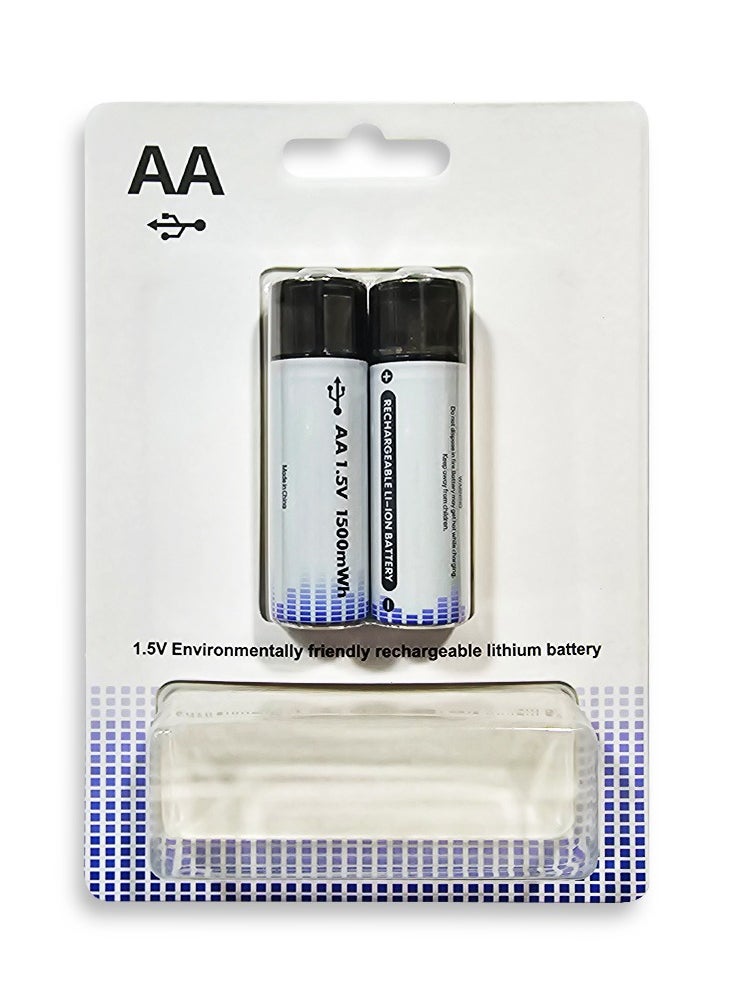 Generic - Lithium Rechargeable Battery Size AA For Remote / Camera / Toys Capacity 1500mWh Recharging with USB Type C cable - Image 1