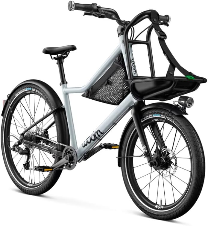 Woom Now 6 Kids Bike – Moss Green/Formula Red – 26-Inch Front, 20-Inch Rear Wheels – Cargo Front Rack – Urban Bicycle - Image 2