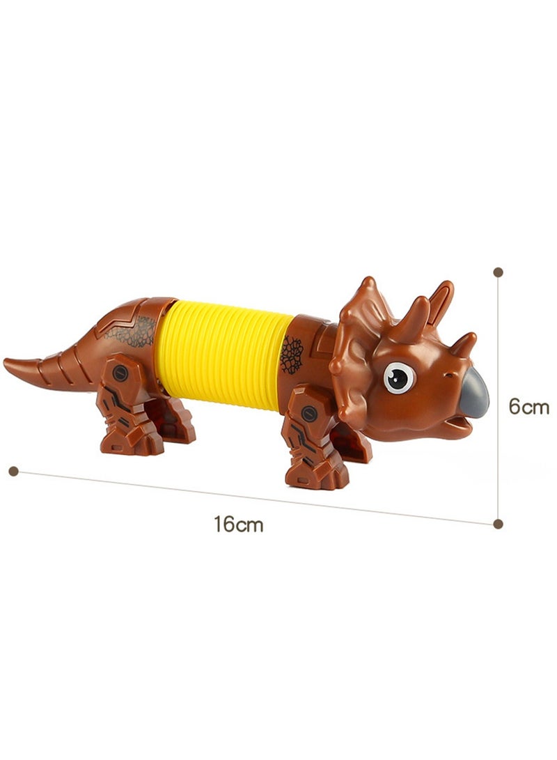 Pack of Four Cute Cartoon Dinosaur Pets Elastic Multi-Form Telescopic Decompression Toys for Children - Image 2