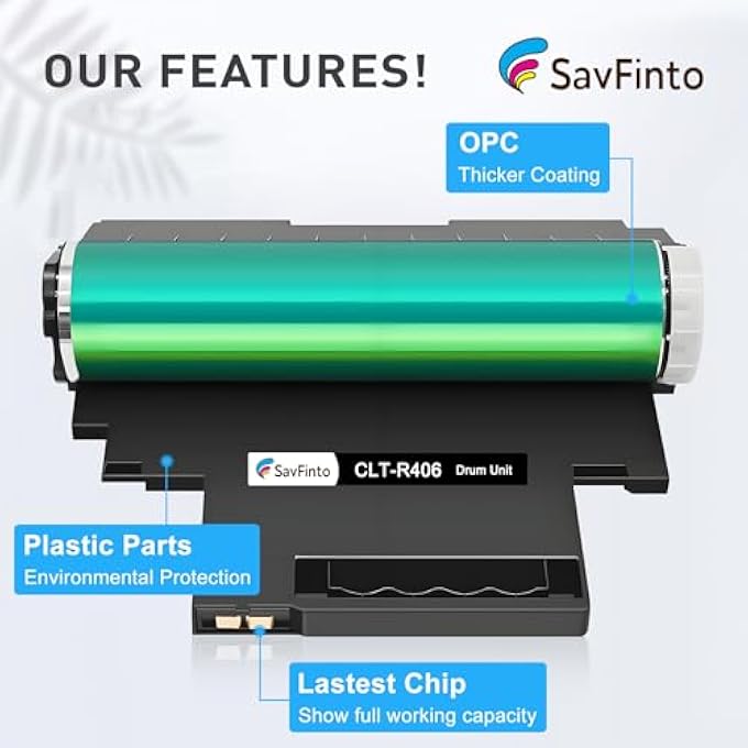 CLT-R406 DRUM UNIT REPLACEMENT FOR SAMSUNG R406 CLT-R406/SEE DRUM CLP-360 CLP-365 CLX-3300 CLX-3305 SL-C430 XPRESS C480W C480FW C460W C460FW C430W C410W SL-C460W SL-C467W C-460FW C-467W - Image 3