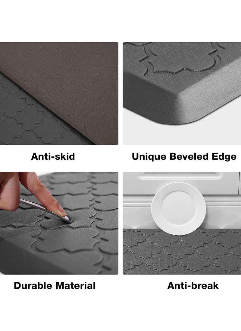 YIM-VIBEHAUS - Kitchen Mat, Cushioned Anti Fatigue Kitchen Rugs, Non-Slip Standing Desk Mat, Waterproof Floor Mat for Office, Sink, Laundry, 44cm x75cm, Black - Image 1