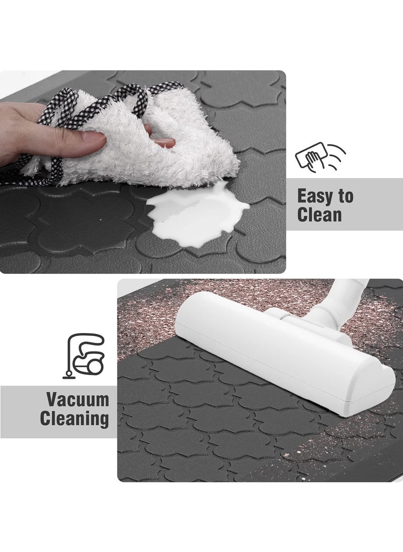 YIM-VIBEHAUS - Kitchen Mat, Cushioned Anti Fatigue Kitchen Rugs, Non-Slip Standing Desk Mat, Waterproof Floor Mat for Office, Sink, Laundry, 44cm x75cm, Black - Image 1