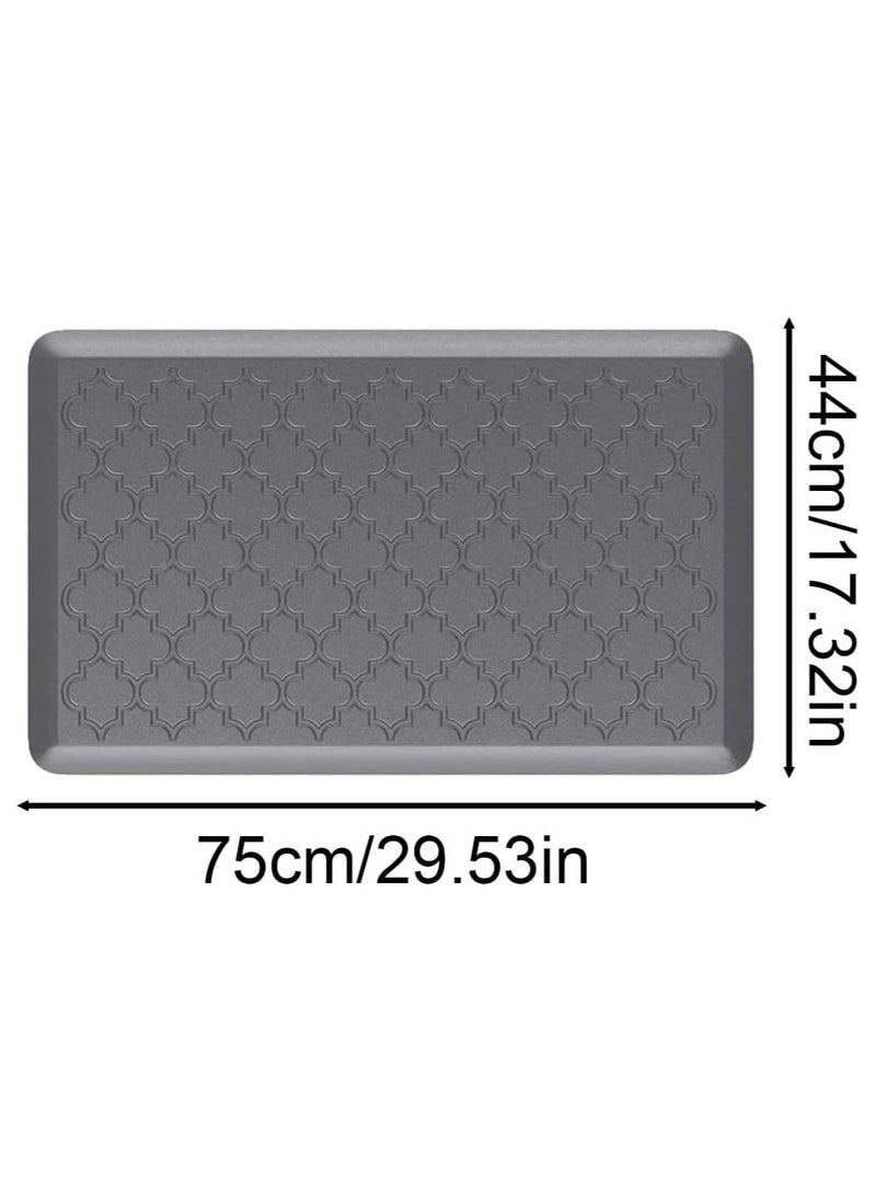 YIM-VIBEHAUS - Kitchen Mat, Cushioned Anti Fatigue Kitchen Rugs, Non-Slip Standing Desk Mat, Waterproof Floor Mat for Office, Sink, Laundry, 44cm x75cm, Black - Image 1