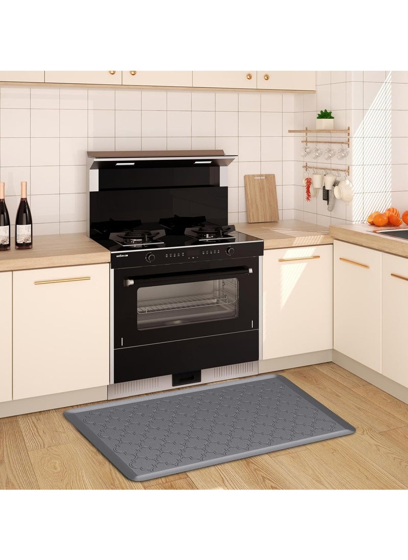 YIM-VIBEHAUS - Kitchen Mat, Cushioned Anti Fatigue Kitchen Rugs, Non-Slip Standing Desk Mat, Waterproof Floor Mat for Office, Sink, Laundry, 44cm x75cm, Black - Image 1