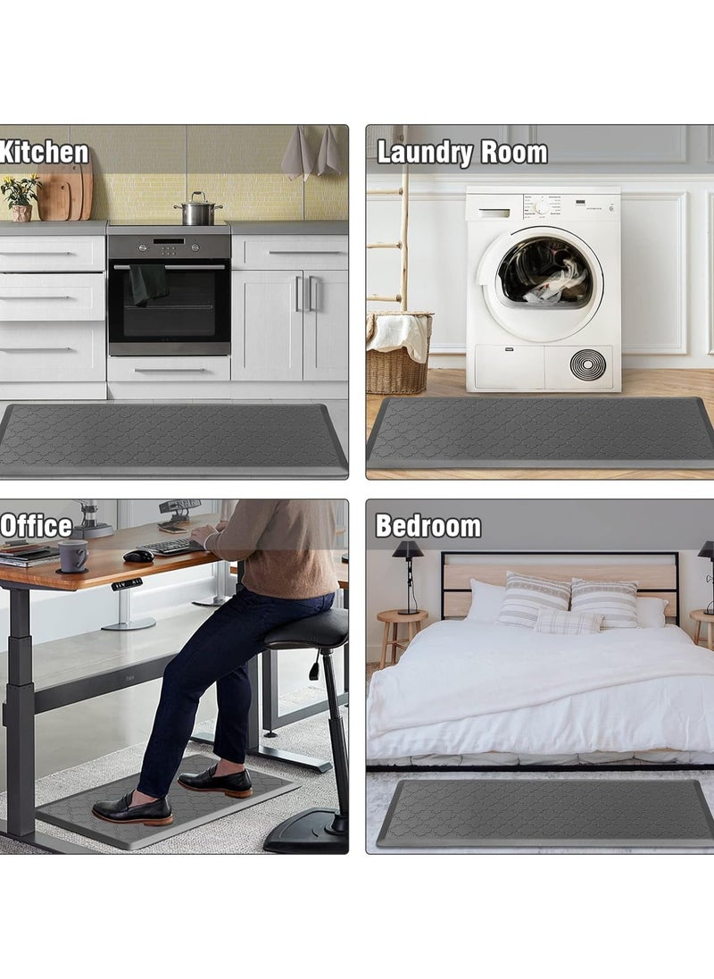YIM-VIBEHAUS - Kitchen Mat, Cushioned Anti Fatigue Kitchen Rugs, Non-Slip Standing Desk Mat, Waterproof Floor Mat for Office, Sink, Laundry, 44cm x75cm, Black - Image 1