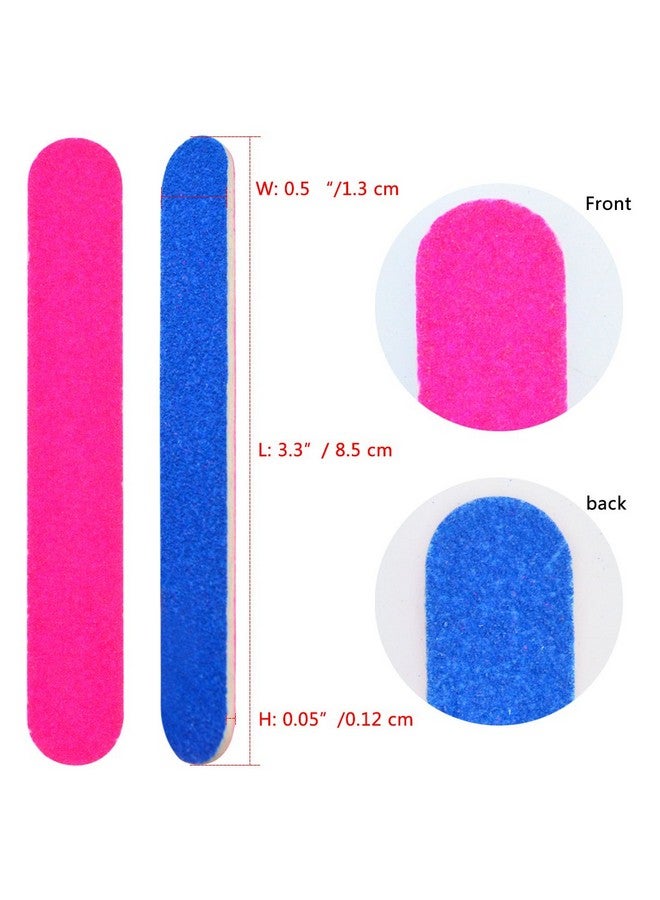 Wobe 100 pcs Disposable Nail Files Double Sided Emery Boards Manicure Tools, Blue and Pink Nail Buffering Files Emery Boards Pedicure Tools Set Home or Professional Beauty Care - Image 2