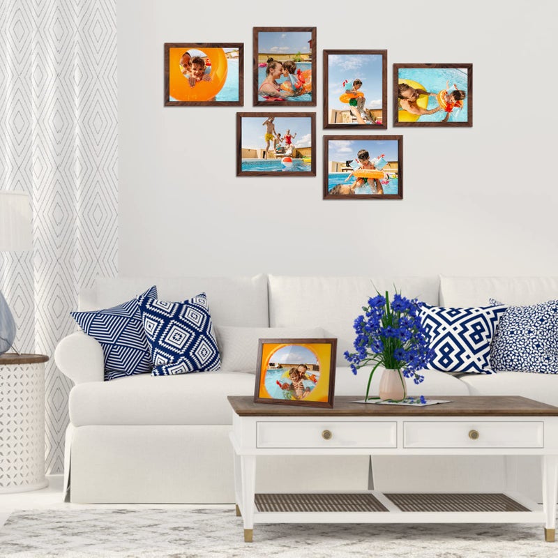 Giftgarden 8.5x11 Picture Frame Brown Set of 12  Multi Rustic Walnut Wood-Color 8.5 x 11 Frames Bulk for Award Certificate Document Diploma  Wall or Tabletop Display - Image 4