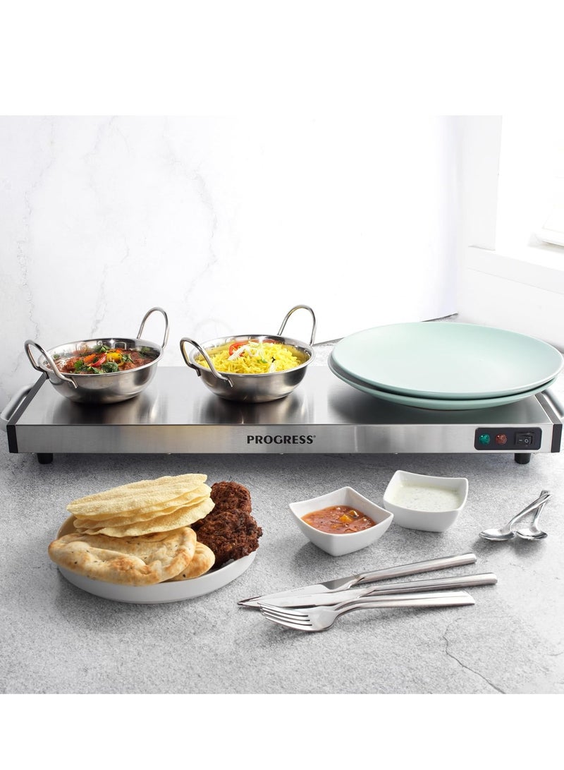 PROGRESS COOKS RenewEK2610P Cordless Hot Plate Large Food Warming Tray Plate Warmer Portable Buffet Server Tray 1200W Non-Slip 15 Minute Charge Time Keeps Meals Warm for Up to 60ed - Image 1