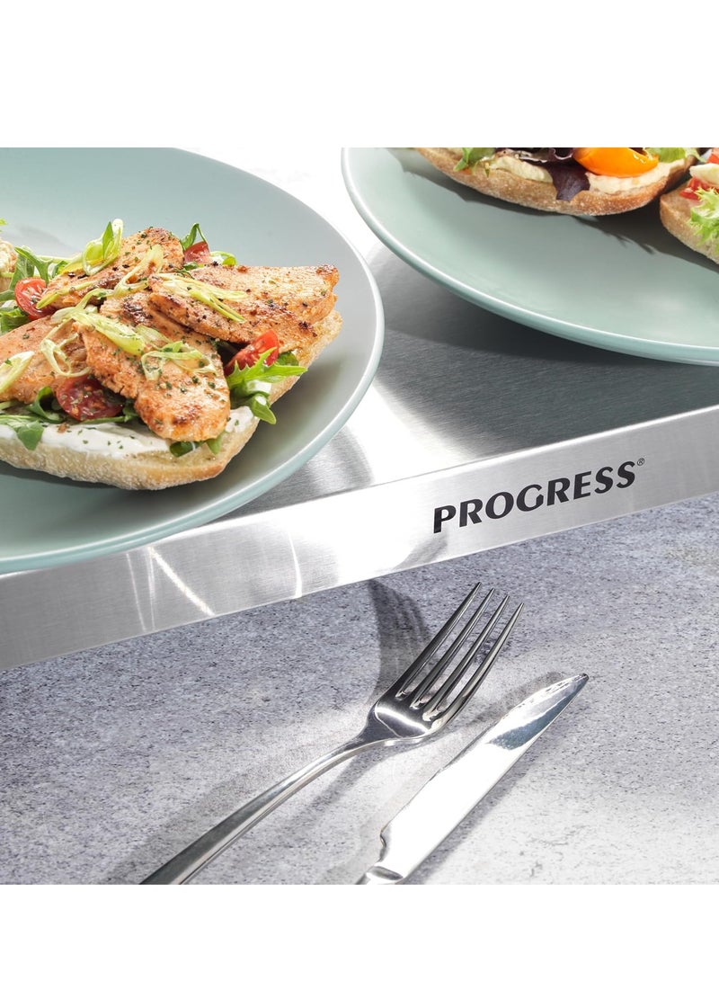 PROGRESS COOKS RenewEK2610P Cordless Hot Plate Large Food Warming Tray Plate Warmer Portable Buffet Server Tray 1200W Non-Slip 15 Minute Charge Time Keeps Meals Warm for Up to 60ed - Image 3
